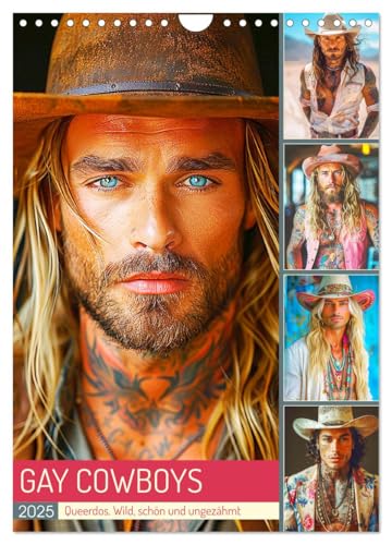 Gay Cowboys. Queerdos. Wild, schön und ungezähmt (Wandkalender 2025 DIN A4 hoch), CALVENDO Monatskalender von CALVENDO