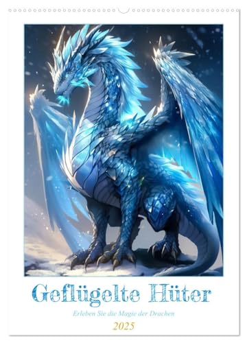 Geflügelte Hüter - Erleben Sie die Magie der Drachen (Wandkalender 2025 DIN A2 hoch), CALVENDO Monatskalender von CALVENDO