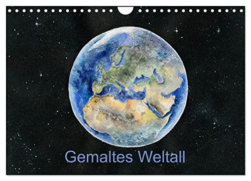 Gemaltes Weltall (Wandkalender 2025 DIN A4 quer), CALVENDO Monatskalender von CALVENDO
