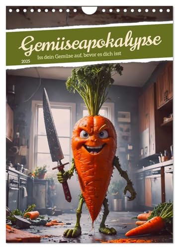 Gemüseapokalypse - Iss dein Gemüse auf, bevor es dich isst (Wandkalender 2025 DIN A4 hoch), CALVENDO Monatskalender von CALVENDO