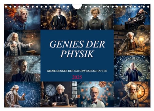 Genies der Physik (Wandkalender 2025 DIN A4 quer), CALVENDO Monatskalender von CALVENDO