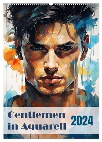 Gentlemen in Aquarell (Wandkalender 2024 DIN A2 hoch), CALVENDO Monatskalender von CALVENDO