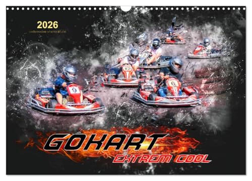 GoKart - extrem cool (Wandkalender 2026 DIN A3 quer), CALVENDO Monatskalender von CALVENDO