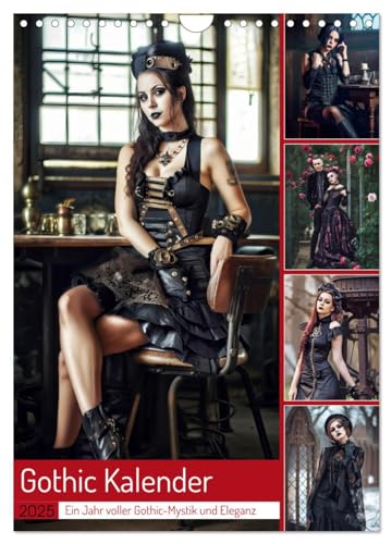 Gothic Kalender - Ein Jahr voller Gothic-Mystik und Eleganz (Wandkalender 2025 DIN A4 hoch), CALVENDO Monatskalender von CALVENDO