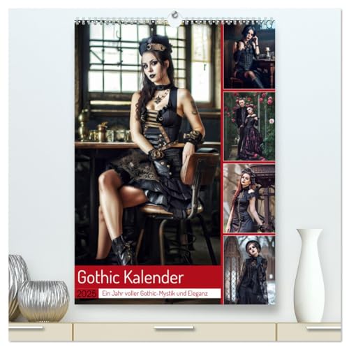 Gothic Kalender - Ein Jahr voller Gothic-Mystik und Eleganz (hochwertiger Premium Wandkalender 2025 DIN A2 hoch), Kunstdruck in Hochglanz von CALVENDO