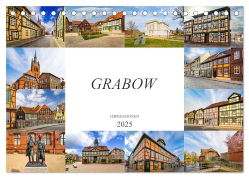 Grabow Impressionen (Tischkalender 2025 DIN A5 quer), CALVENDO Monatskalender von CALVENDO
