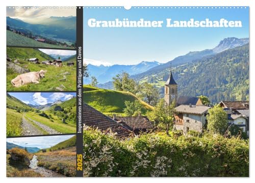 Graubündner Landschaften (Wandkalender 2025 DIN A2 quer), CALVENDO Monatskalender von CALVENDO