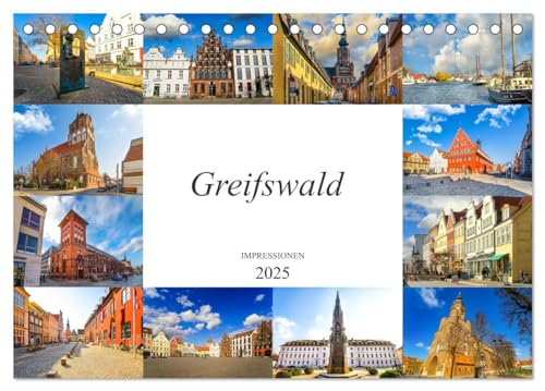Greifswald Impressionen (Tischkalender 2025 DIN A5 quer), CALVENDO Monatskalender von CALVENDO