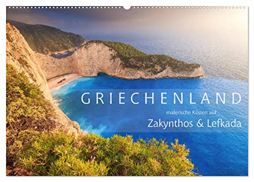 Griechenland - Malerische Küsten auf Zakynthos und Lefkada (Wandkalender 2025 DIN A2 quer), CALVENDO Monatskalender von CALVENDO