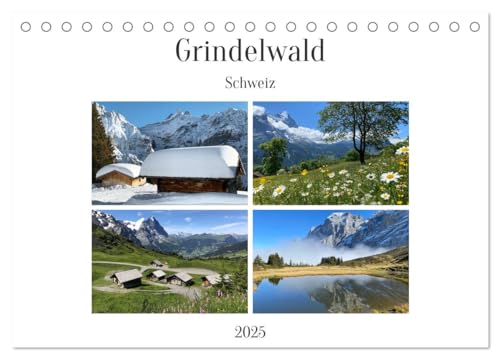 Grindelwald - Jungfrauregion Schweiz (Tischkalender 2025 DIN A5 quer), CALVENDO Monatskalender von CALVENDO
