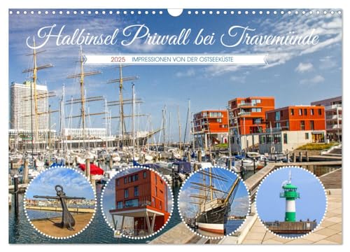 Halbinsel Priwall bei Travemünde – Impressionen von der Ostseeküste (Wandkalender 2025 DIN A3 quer), CALVENDO Monatskalender von CALVENDO