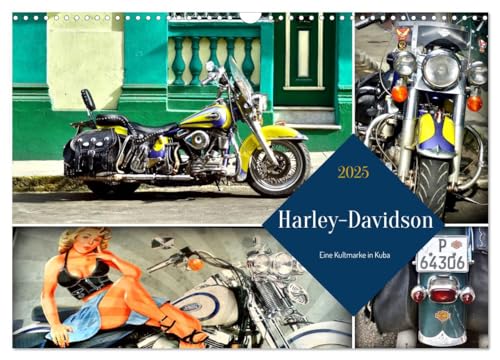 Harley-Davidson - Eine Kultmarke in Kuba (Wandkalender 2025 DIN A3 quer), CALVENDO Monatskalender