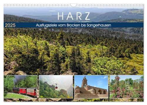 Harz - Ausflugsziele vom Brocken bis Sangerhausen (Wandkalender 2025 DIN A3 quer), CALVENDO Monatskalender von CALVENDO