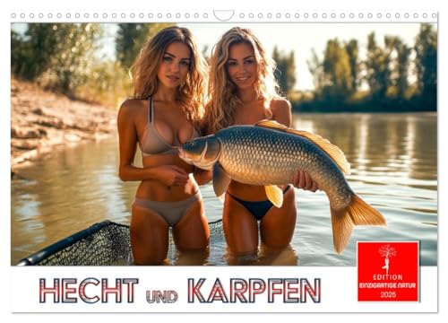 Hecht und Karpfen (Wandkalender 2025 DIN A3 quer), CALVENDO Monatskalender von CALVENDO
