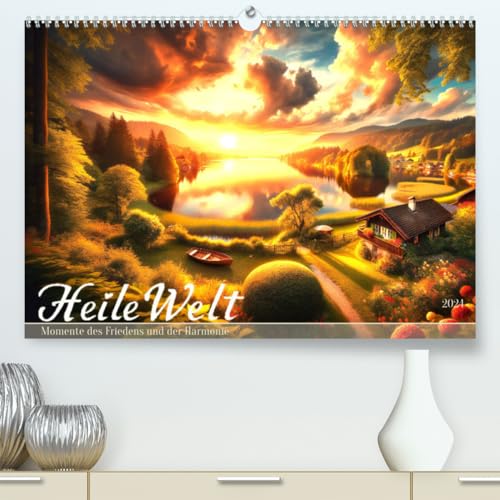 Heile Welt - Momente des Friedens und der Harmonie (hochwertiger Premium Wandkalender 2024 DIN A2 quer), Kunstdruck in Hochglanz von CALVENDO