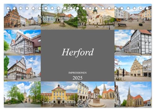 Herford Impressionen (Tischkalender 2025 DIN A5 quer), CALVENDO Monatskalender von CALVENDO