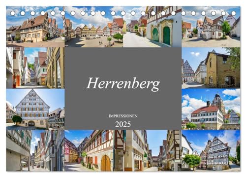 Herrenberg Impressionen (Tischkalender 2025 DIN A5 quer), CALVENDO Monatskalender von CALVENDO
