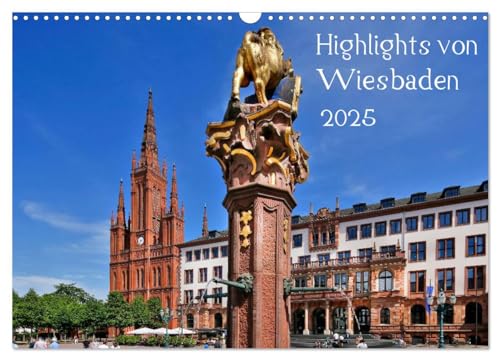 Highlights von Wiesbaden (Wandkalender 2025 DIN A3 quer), CALVENDO Monatskalender von CALVENDO