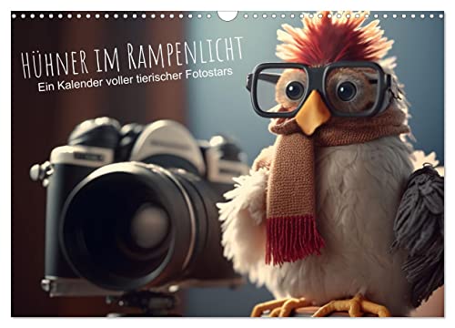 Hühner im Rampenlicht Ein Kalender voller tierischer Fotostars (Wandkalender 2025 DIN A3 quer), CALVENDO Monatskalender von CALVENDO