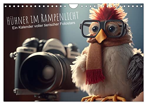 Hühner im Rampenlicht Ein Kalender voller tierischer Fotostars (Wandkalender 2025 DIN A4 quer), CALVENDO Monatskalender von CALVENDO