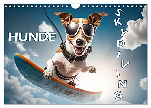 Hunde Skydiving (Wandkalender 2025 DIN A4 quer), CALVENDO Monatskalender von CALVENDO