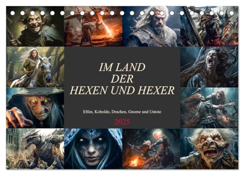 Im Land der Hexen und Hexer (Tischkalender 2025 DIN A5 quer), CALVENDO Monatskalender von CALVENDO
