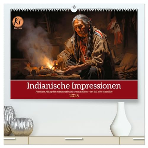 Indianische Impressionen (hochwertiger Premium Wandkalender 2025 DIN A2 quer), Kunstdruck in Hochglanz von CALVENDO