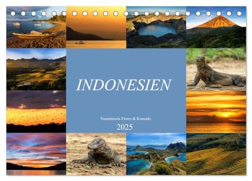 Indonesien - Inselparadies Flores & Komodo (Tischkalender 2025 DIN A5 quer), CALVENDO Monatskalender von CALVENDO