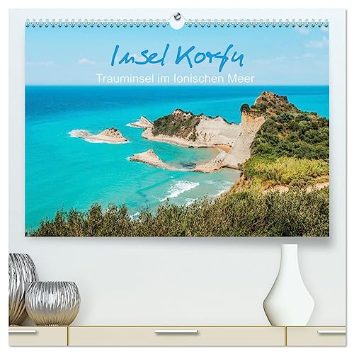 Insel Korfu - Trauminsel im Ionischen Meer (hochwertiger Premium Wandkalender 2025 DIN A2 quer), Kunstdruck in Hochglanz von CALVENDO