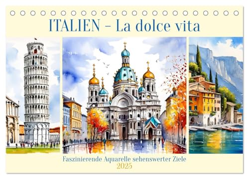 Italien - La dolce vita (Tischkalender 2025 DIN A5 quer), CALVENDO Monatskalender von CALVENDO
