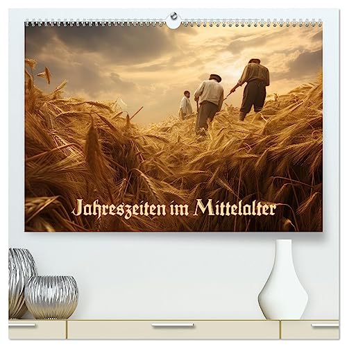 Jahreszeiten im Mittelalter (hochwertiger Premium Wandkalender 2025 DIN A2 quer), Kunstdruck in Hochglanz von CALVENDO