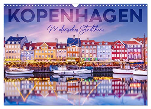 KOPENHAGEN Malerisches Stadtherz (Wandkalender 2025 DIN A3 quer), CALVENDO Monatskalender von CALVENDO