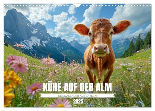 KÜHE AUF DER ALM – Der Kalender aus Bayern (Wandkalender 2025 DIN A3 quer), CALVENDO Monatskalender von CALVENDO