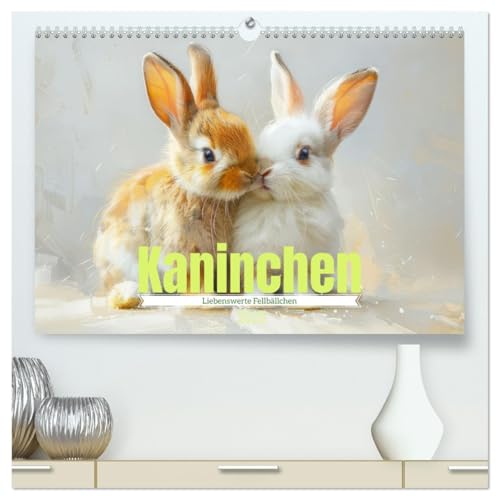 Kaninchen - Liebenswerte Fellbällchen (hochwertiger Premium Wandkalender 2025 DIN A2 quer), Kunstdruck in Hochglanz von CALVENDO