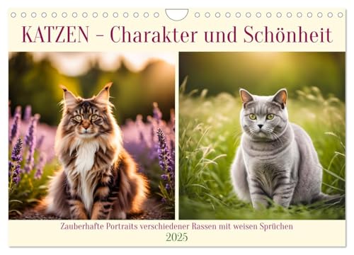 Katzen - Charakter und Schönheit (Wandkalender 2025 DIN A4 quer), CALVENDO Monatskalender von CALVENDO