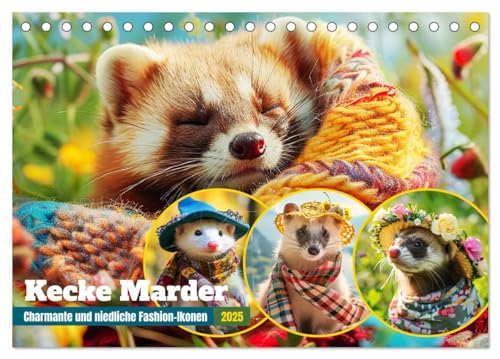 Kecke Marder. Charmante und niedliche Fashion-Ikonen (Tischkalender 2025 DIN A5 quer), CALVENDO Monatskalender von CALVENDO