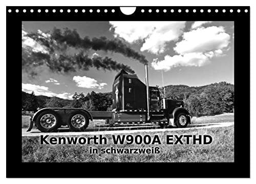 Kenworth W900A EXTHD - in schwarzweiß (Wandkalender 2026 DIN A4 quer), CALVENDO Monatskalender: Ein kraftvolller und beeindruckender Truck (CALVENDO Mobilitaet) von Calvendo