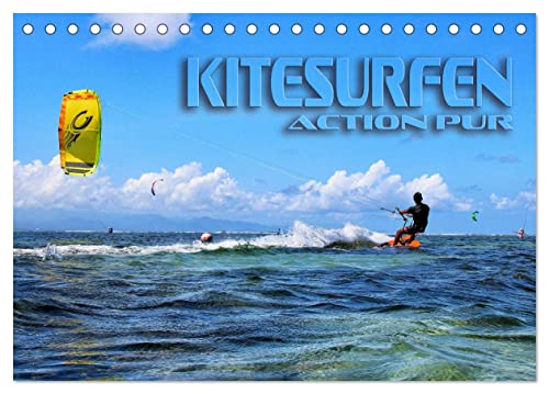 Kitesurfen - Action pur (Tischkalender 2025 DIN A5 quer), CALVENDO Monatskalender von CALVENDO