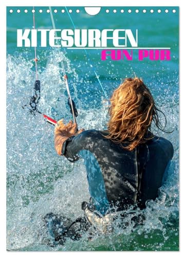 Kitesurfen - Fun pur (Wandkalender 2025 DIN A4 hoch), CALVENDO Monatskalender: Spektakuläre Actionszenen, eingefangen an traumhaften Surfspots rund um den Globus (CALVENDO Sport) von CALVENDO