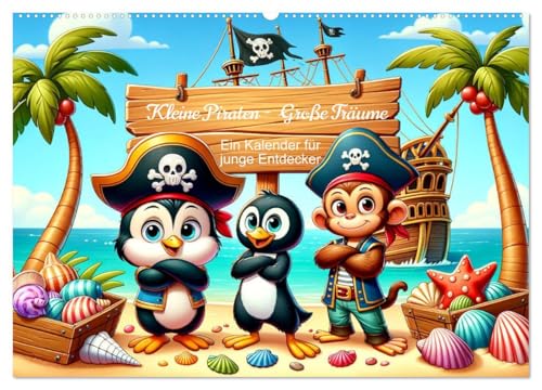 Kleine Piraten, Große Träume" - Ein Kalender für junge Entdecker (Wandkalender 2026 DIN A2 quer), CALVENDO Monatskalender: Abenteuer & Spaß für kleine Piraten! (CALVENDO Wissenschaft) von Calvendo