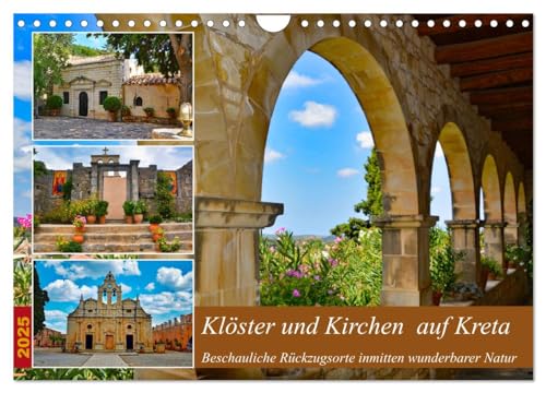 Klöster und Kirchen auf Kreta (Wandkalender 2025 DIN A4 quer), CALVENDO Monatskalender von CALVENDO
