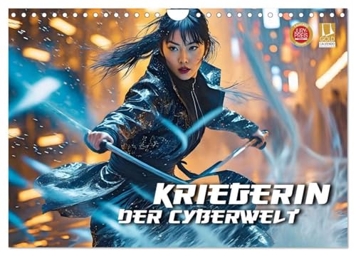 Kriegerin der Cyberwelt (Wandkalender 2026 DIN A4 quer), CALVENDO Monatskalender: Atemberaubende epische Bilder einer jungen Kämpferin, die sich ... verworrene Träume navigiert (CALVENDO Kunst) von Calvendo
