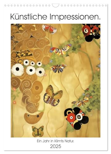Künstliche Impressionen. Ein Jahr in Klimts Natur. (Wandkalender 2025 DIN A3 hoch), CALVENDO Monatskalender