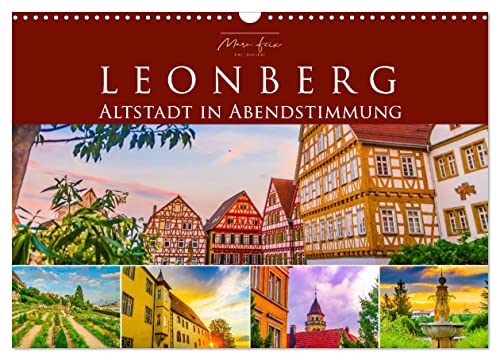 Leonberg - Altstadt in Abendstimmung (Wandkalender 2025 DIN A3 quer), CALVENDO Monatskalender von CALVENDO