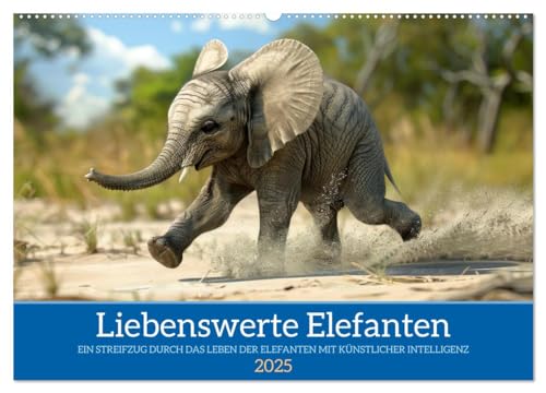 Liebenswerte Elefanten (Wandkalender 2025 DIN A2 quer), CALVENDO Monatskalender von CALVENDO