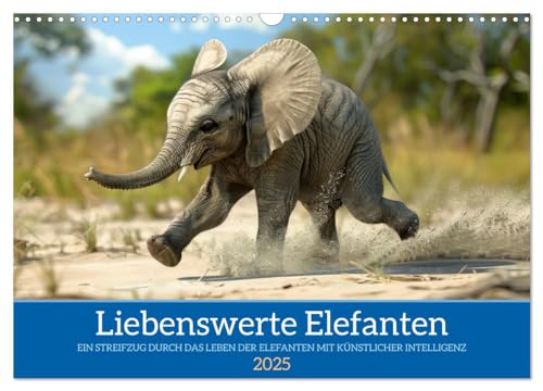 Liebenswerte Elefanten (Wandkalender 2025 DIN A3 quer), CALVENDO Monatskalender von CALVENDO