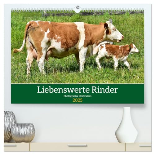 Liebenswerte Rinder (hochwertiger Premium Wandkalender 2025 DIN A2 quer), Kunstdruck in Hochglanz: Nette Wiesenbewohner (CALVENDO Tiere) von Calvendo
