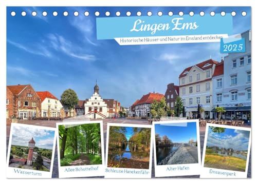Lingen Ems (Tischkalender 2025 DIN A5 quer), CALVENDO Monatskalender von CALVENDO