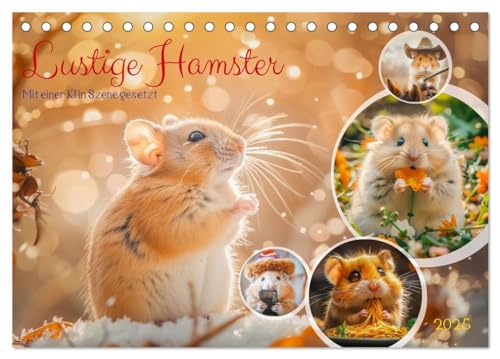 Lustige Hamster (Tischkalender 2025 DIN A5 quer), CALVENDO Monatskalender: Diese kleinen Wirbelwinde verbreiten ständig gute Laune und lassen keine Langeweile aufkommen. (CALVENDO Tiere) von CALVENDO