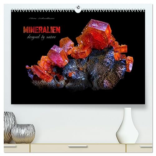 MINERALIEN designed by nature (hochwertiger Premium Wandkalender 2025 DIN A2 quer), Kunstdruck in Hochglanz von CALVENDO